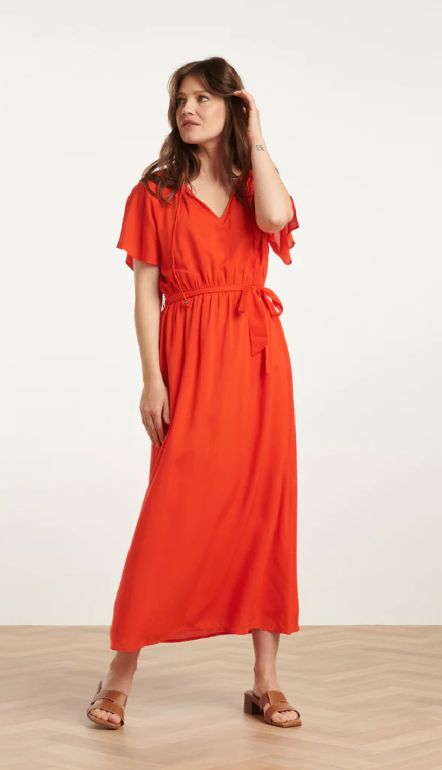 Sophia Red Belted Dress (25191)