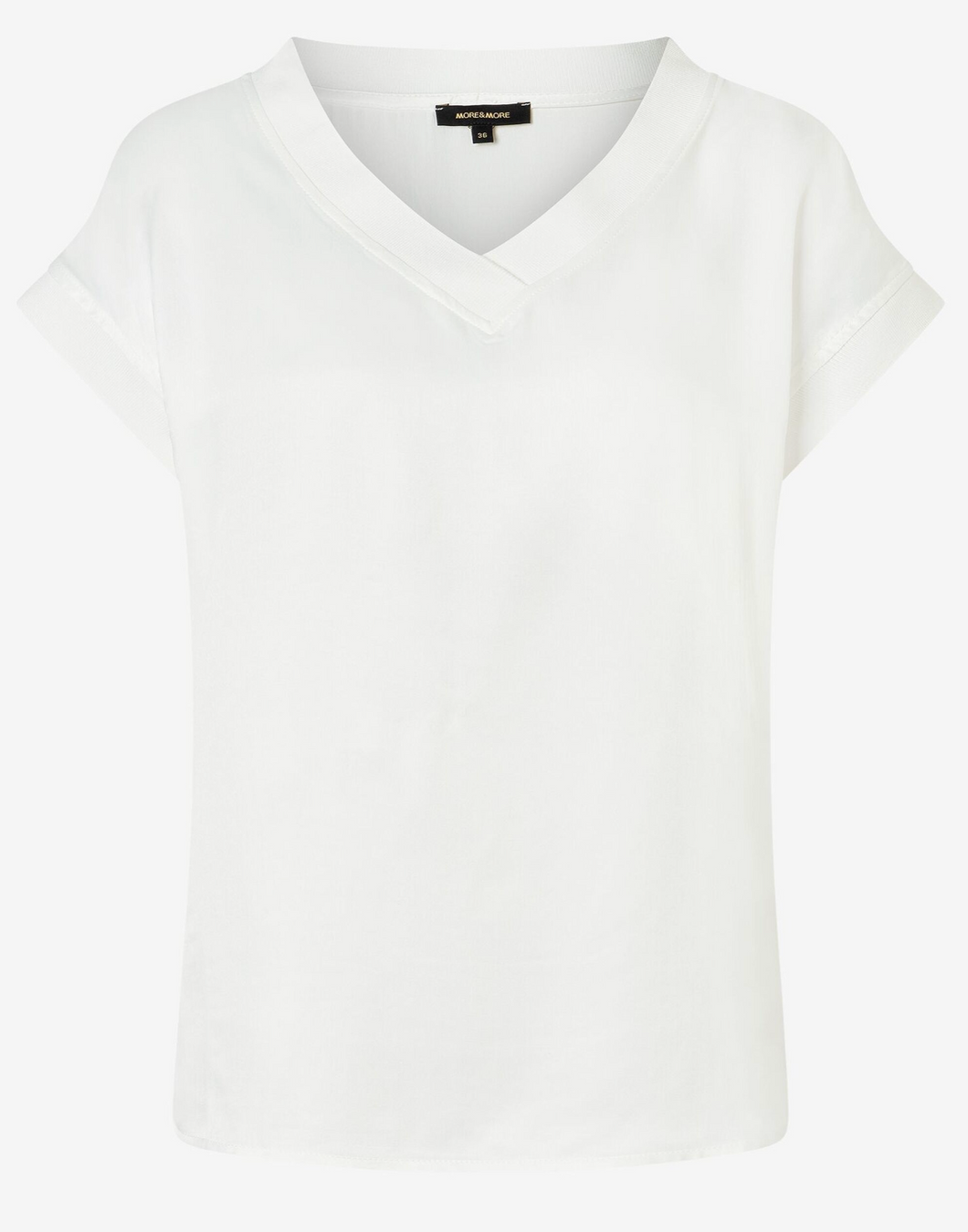 More & More Satin V Neck Top