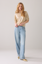 Load image into Gallery viewer, Selena Batwing gold Top
