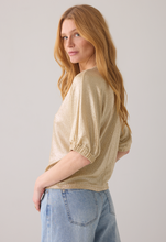 Load image into Gallery viewer, Selena Batwing gold Top
