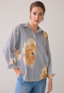 Selena flower stripe blouse