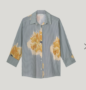 Selena flower stripe blouse