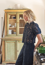 Load image into Gallery viewer, Selena Navy Lace Top
