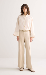 Selena  Folded Cuff Blouse Ivory