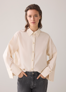 Selena  Folded Cuff Blouse Ivory