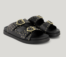 Load image into Gallery viewer, Selena Black Stud Sliders
