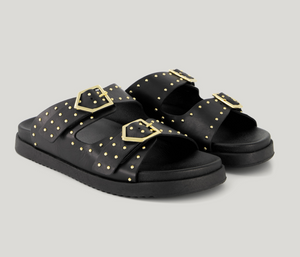 Selena Black Stud Sliders