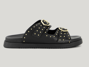 Selena Black Stud Sliders