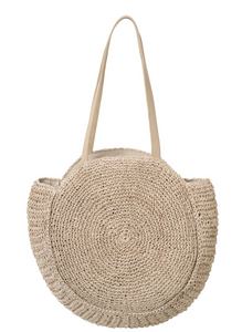 Yasmine Round Woven Tote Bag