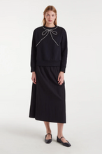 Load image into Gallery viewer, Clara Black Embellished Bow Sweatshirt
