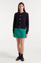 Load image into Gallery viewer, Clara Heart Button Black Cardigan

