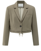 Load image into Gallery viewer, Yasmine Cropped blazer with drawstring hem
