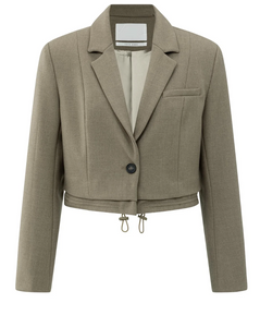 Yasmine Cropped blazer with drawstring hem
