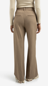 Yasmine Wide Leg Trouser in Capers Melange