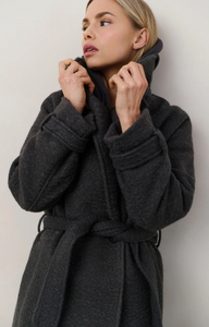 Yasmine Boucle Coat Anthracite