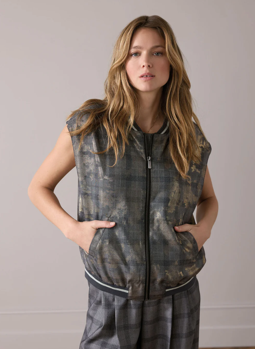 Summum Checked foiled gilet