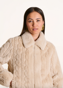 Faye Cable Faux Jacket Ecru