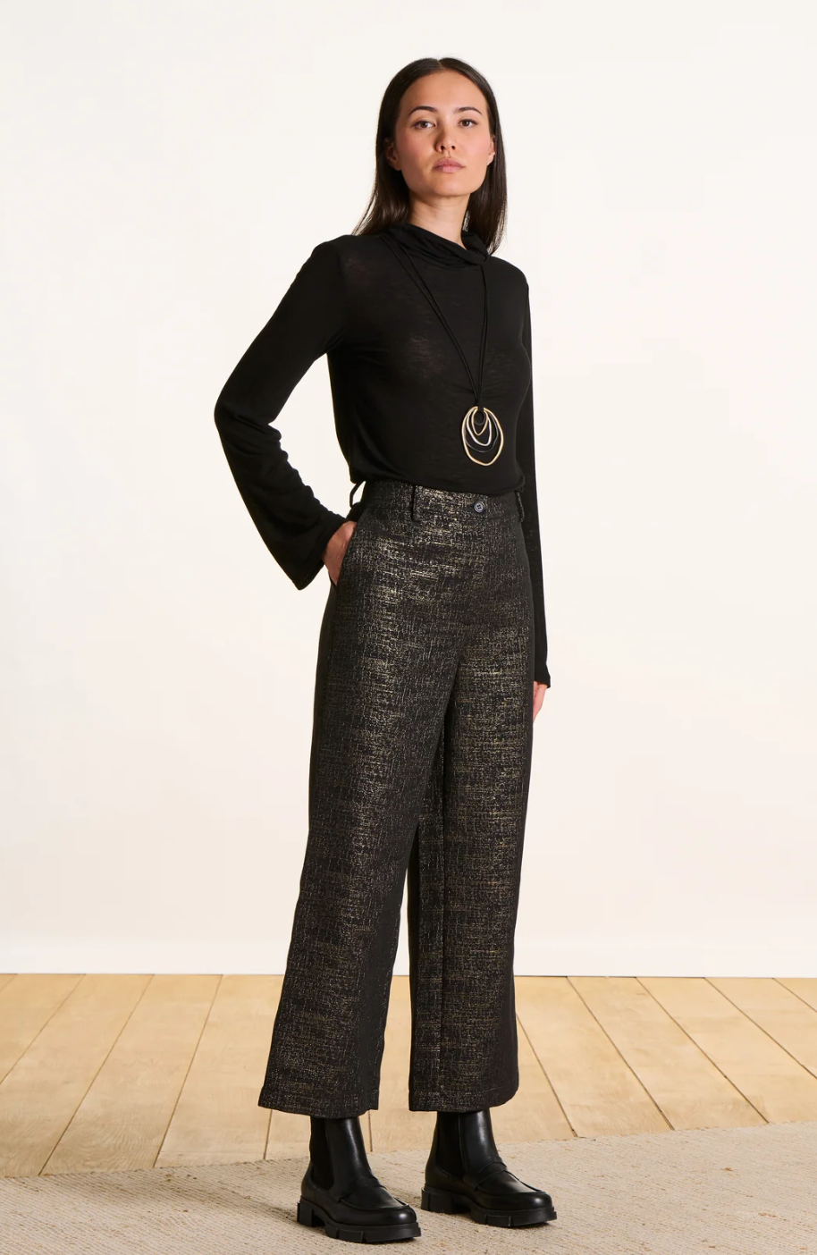 Faye Black Gold Trouser