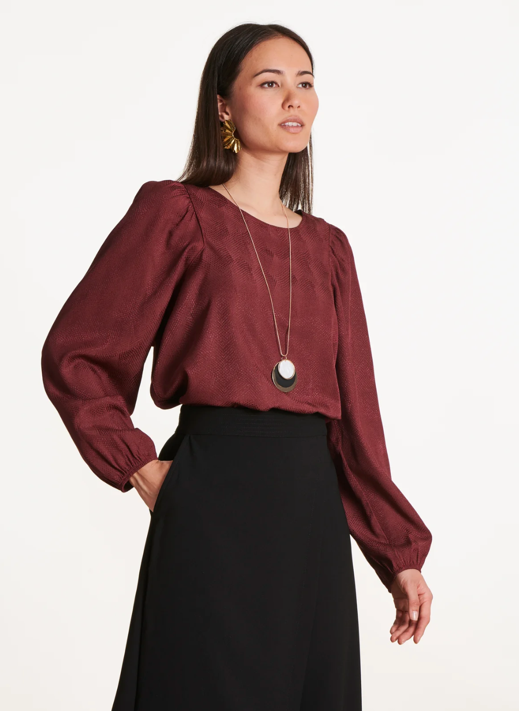 Faye Burgundy Top
