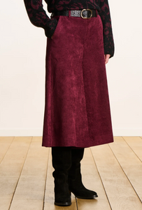 Faye Burgundy Cropped Trouser