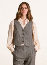 Load image into Gallery viewer, Faye Grey/Pink Stripe Waistcoat
