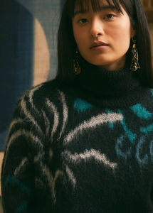 Faye Black/Petrol Knit