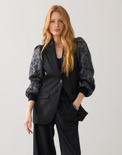 Load image into Gallery viewer, Summum Pinstripe Blazer with Jacquard Sleeve
