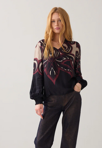 Summum Printed V Neck