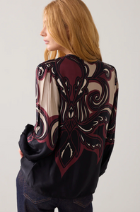 Summum Printed V Neck