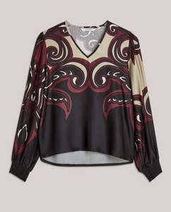 Summum Printed V Neck