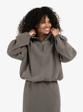 Load image into Gallery viewer, Yasmine Zip Turtleneck Dark Taupe Grey Melange
