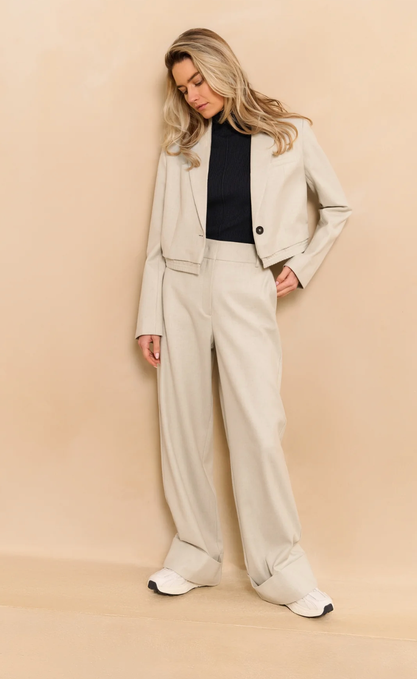 Yasmine Soft Structured Trousers Cloud Grey