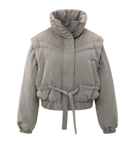 Load image into Gallery viewer, Yasmine Jacket with Zip Off Sleeves Taupe Grey
