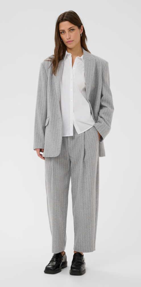 Part Two Solbritt in Grey Pinstripe