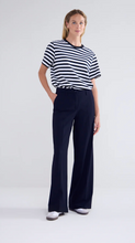 Load image into Gallery viewer, Summum Navy Wide Leg Trouser
