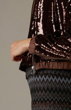 Load image into Gallery viewer, More and More Chocolate Sequin Zip Jacket
