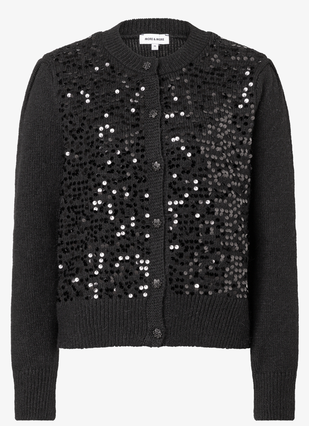 More and More Black Sequin Cardigan