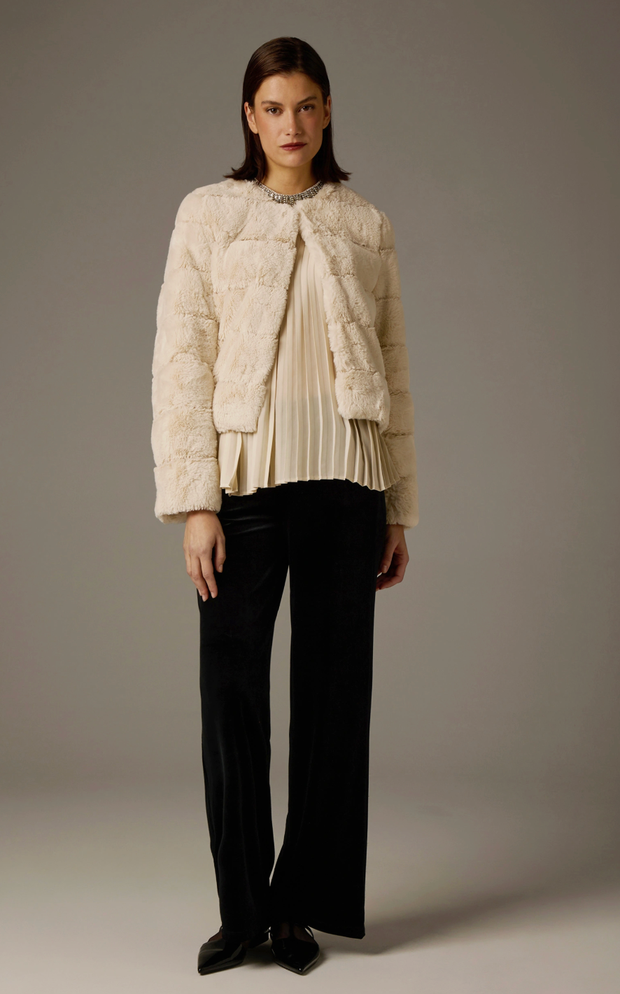 More and More Faux Fur Jacket Cream