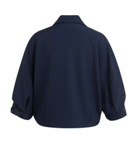 Load image into Gallery viewer, Yaya Blouse jacket with adjustable waistband and pockets Navy
