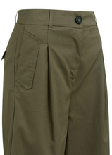 Load image into Gallery viewer, YaYa Army Green Cargo Trouser with wide leg and pleat
