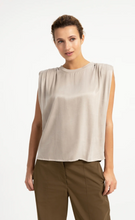 Load image into Gallery viewer, Yaya Sleeveless Top with Pleats Cashmere Grey

