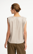Load image into Gallery viewer, Yaya Sleeveless Top with Pleats Cashmere Grey
