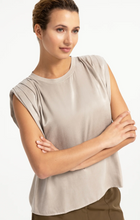 Load image into Gallery viewer, Yaya Sleeveless Top with Pleats Cashmere Grey
