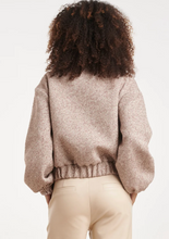 Load image into Gallery viewer, Sadie White &amp; Taupe Stripe Bomber 26502
