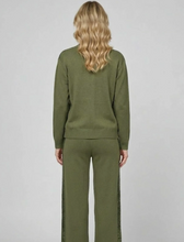 Load image into Gallery viewer, Bella Emilienne Sequin Knit Cardigan Khaki
