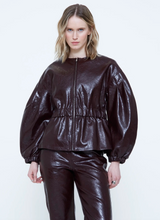 Load image into Gallery viewer, Winnie Burgundy Faux Leather Jacket

