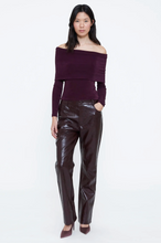 Load image into Gallery viewer, Winnie Burgundy Faux Leather Trousers

