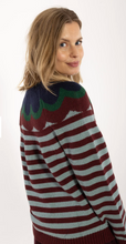 Load image into Gallery viewer, Danny Stripe Sweater Deep Blue/Purple
