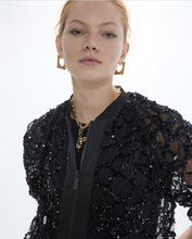 Load image into Gallery viewer, Maite Black Sequin Bomber
