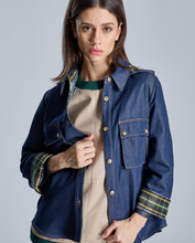 Load image into Gallery viewer, Allegra Denim Check Contrast Blouse
